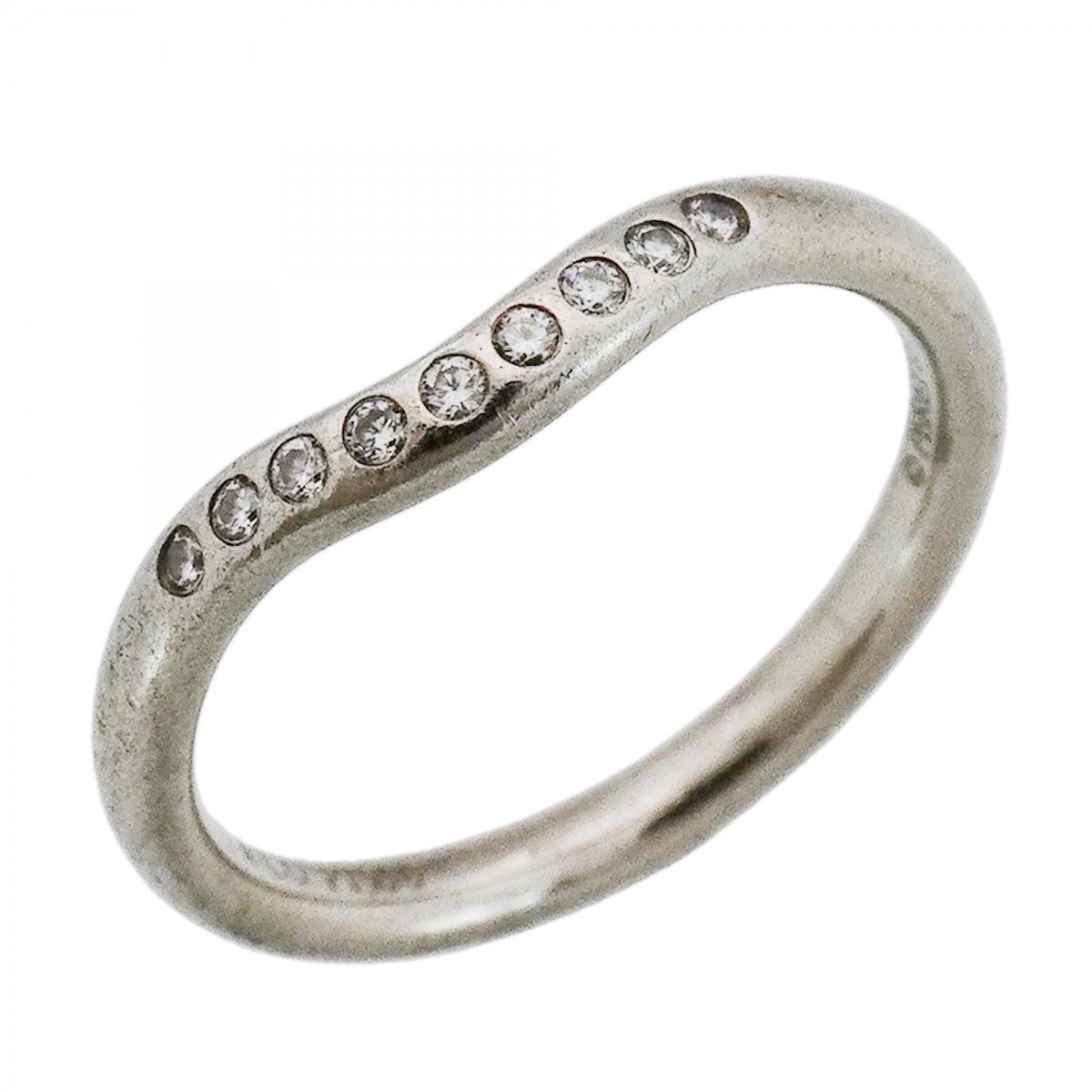 Tiffany & Co Ring T Cube Band Platinum Diamond