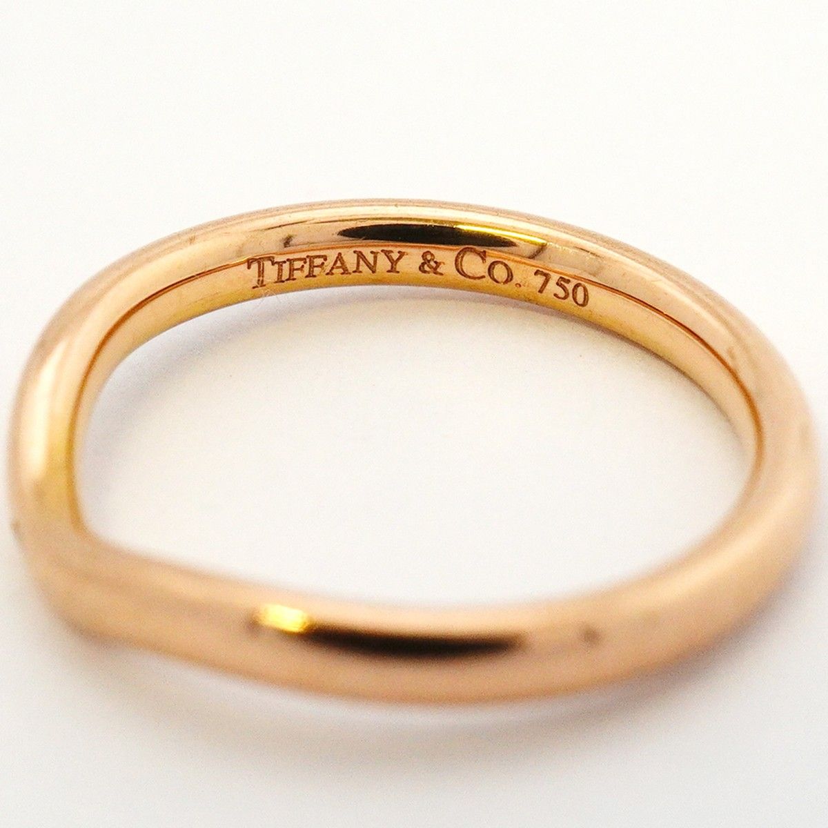 Tiffany & Co Ring Curved Band 18k Pink Gold Diamond — view 4
