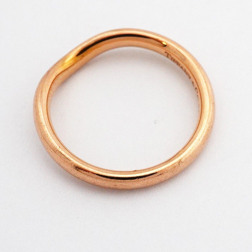 Tiffany & Co Ring Curved Band 18k Pink Gold Diamond — view 8
