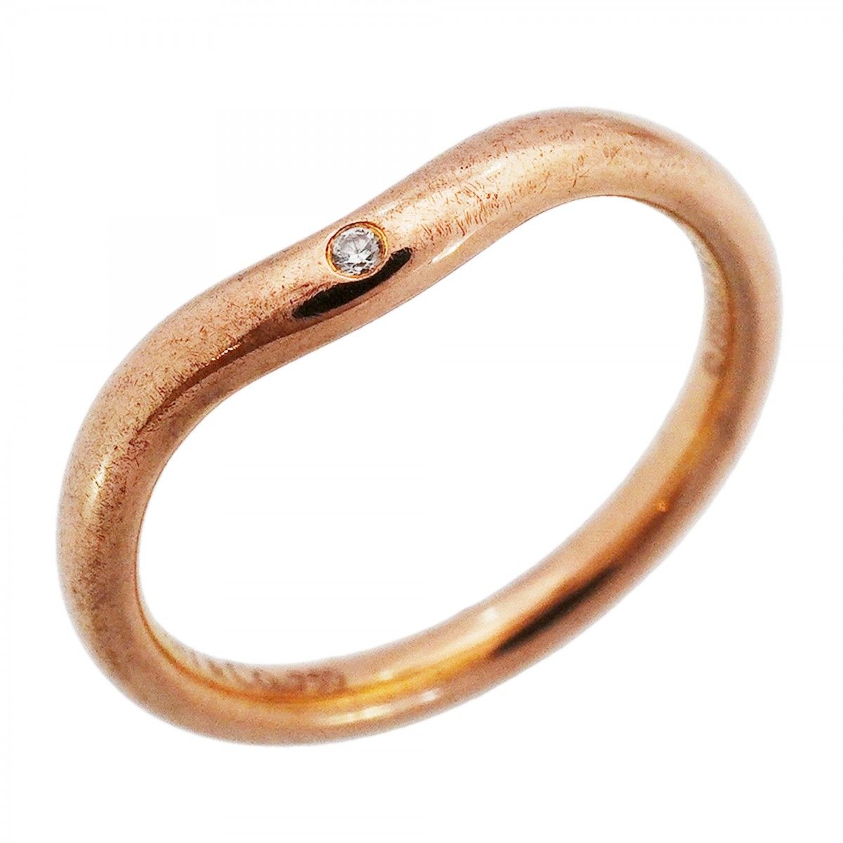 Tiffany & Co Ring Curved Band 18k Pink Gold Diamond