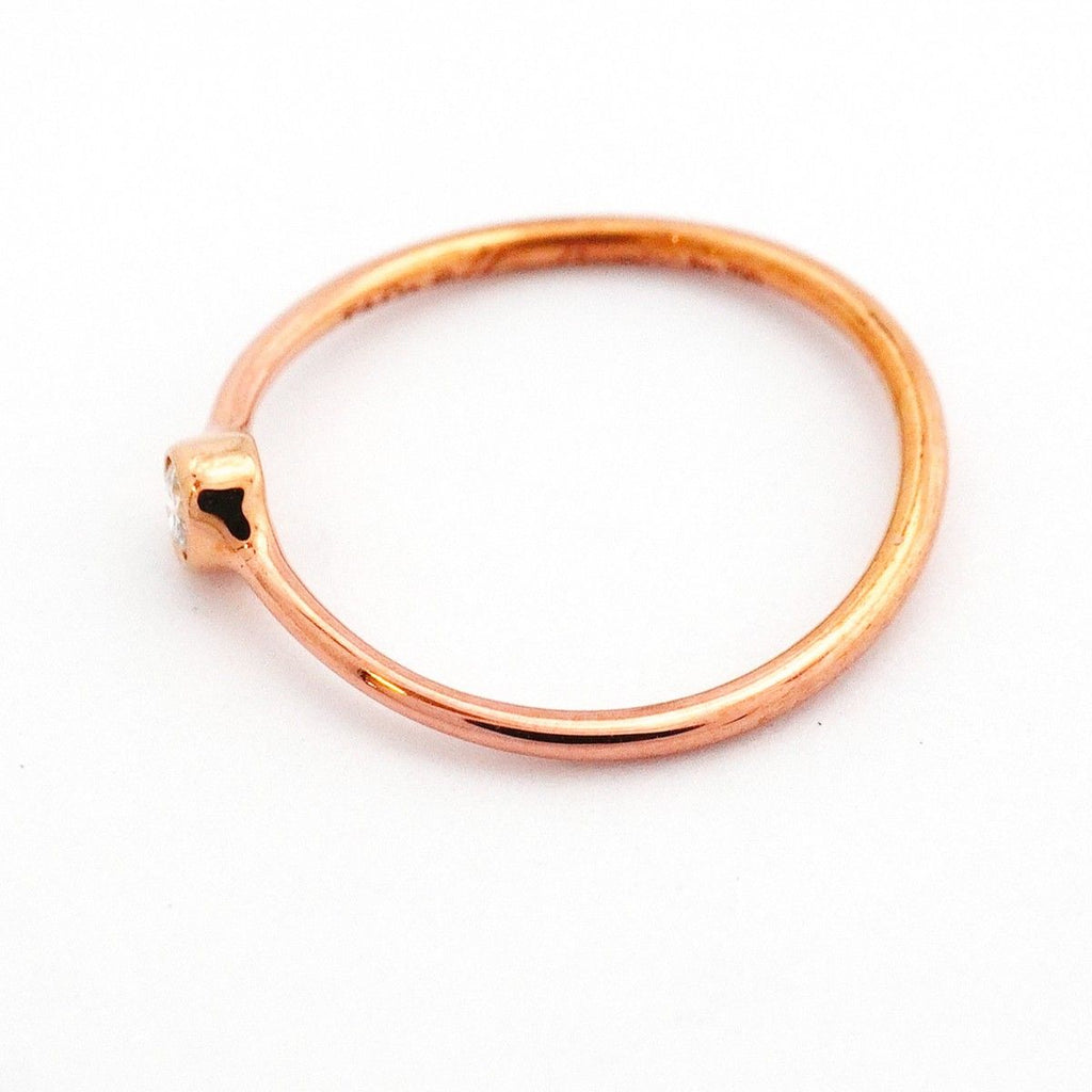 Tiffany & Co Ring Wave Single Row 18k Pink Gold Diamond — view 8