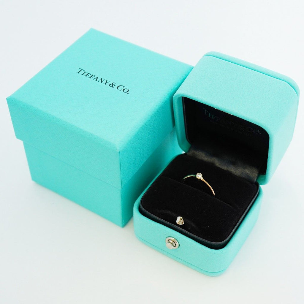 Tiffany & Co Ring Wave Single Row 18k Pink Gold Diamond — view 7