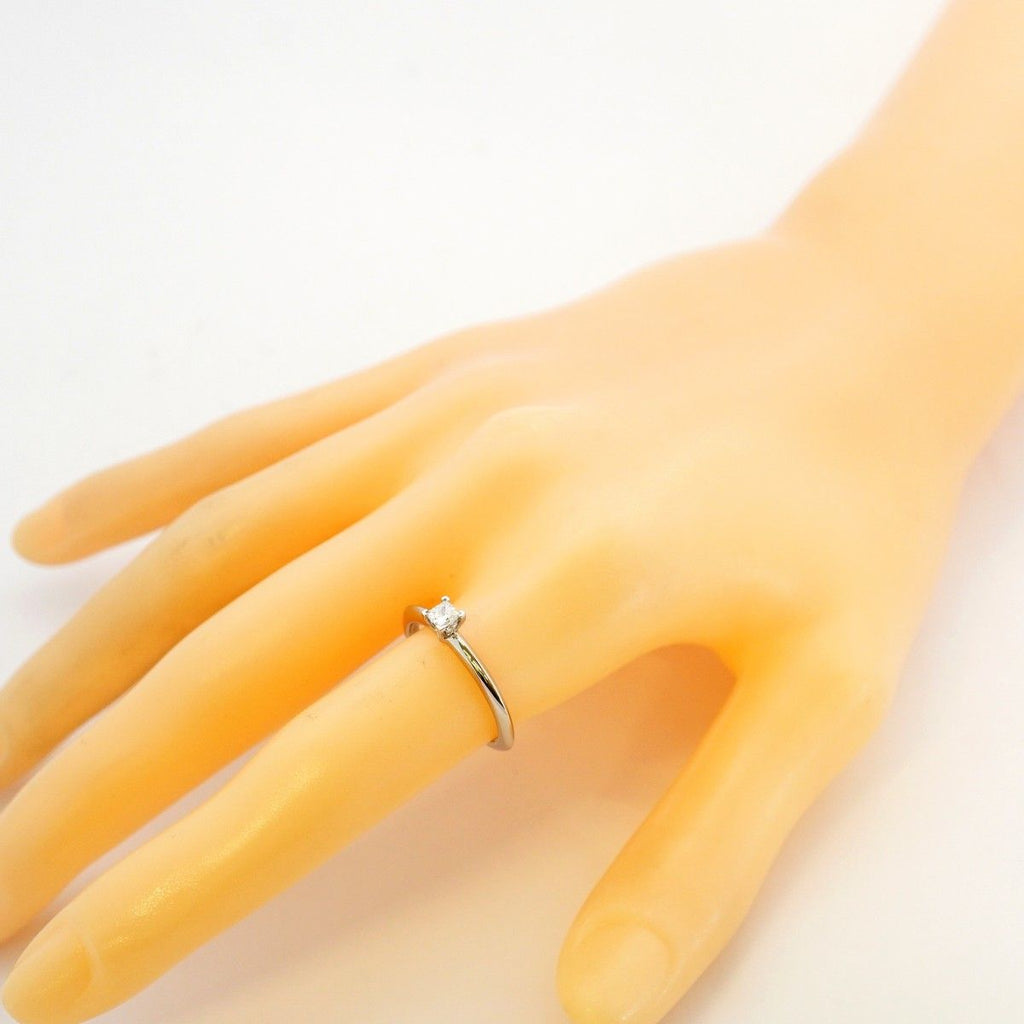 Tiffany & Co Ring Solitaire Square Cut Platinum Diamond — view 7