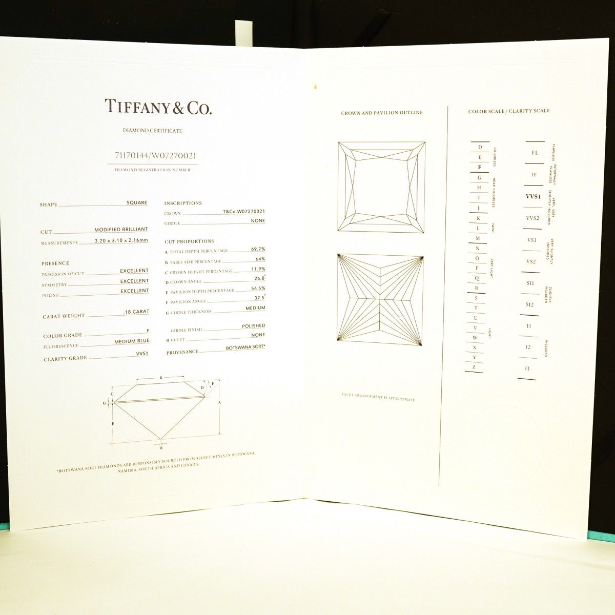 Tiffany & Co Ring Solitaire Square Cut Platinum Diamond — view 8