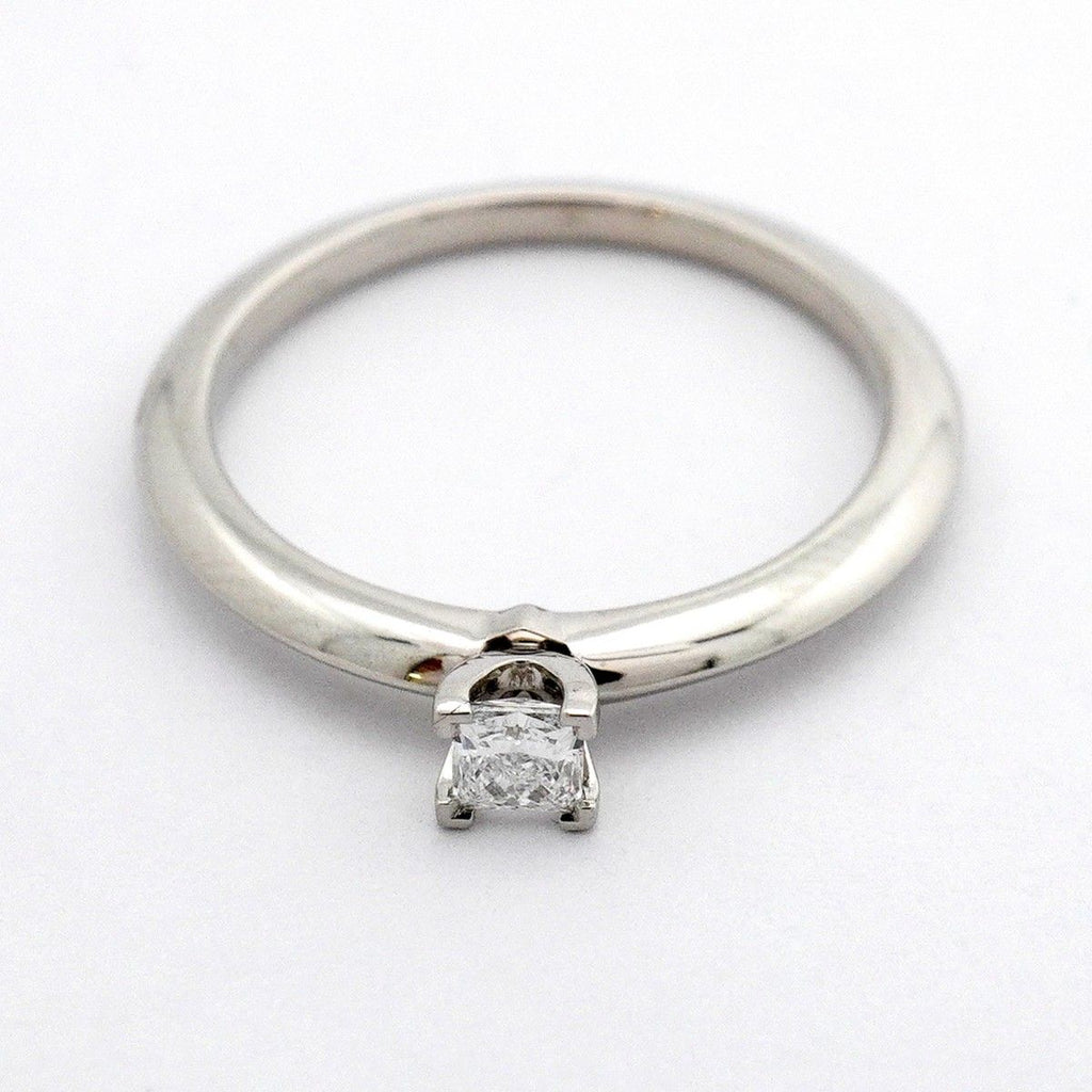 Tiffany & Co Ring Solitaire Square Cut Platinum Diamond — view 3