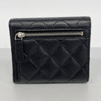 Chanel Trifold Wallet Quilted Caviar Leather Black Gold — view 7