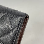 Chanel Trifold Wallet Quilted Caviar Leather Black Gold — view 5