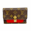 Louis Vuitton Trifold Wallet Monogram Portefeuille Flower Compact Coquelicot