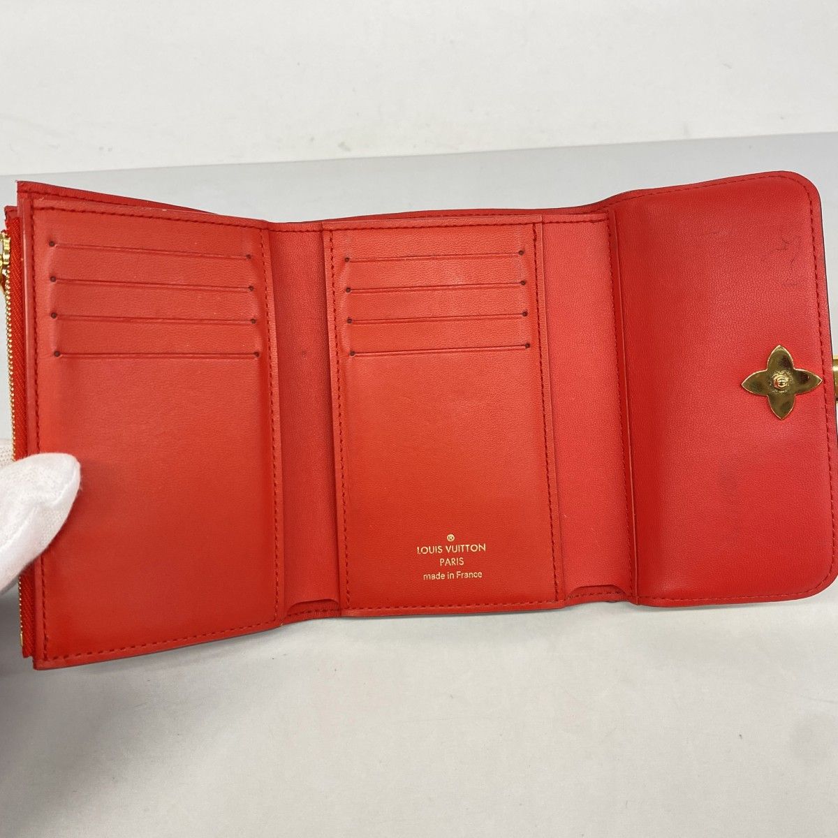 Louis Vuitton Trifold Wallet Monogram Portefeuille Flower Compact Coquelicot — view 3