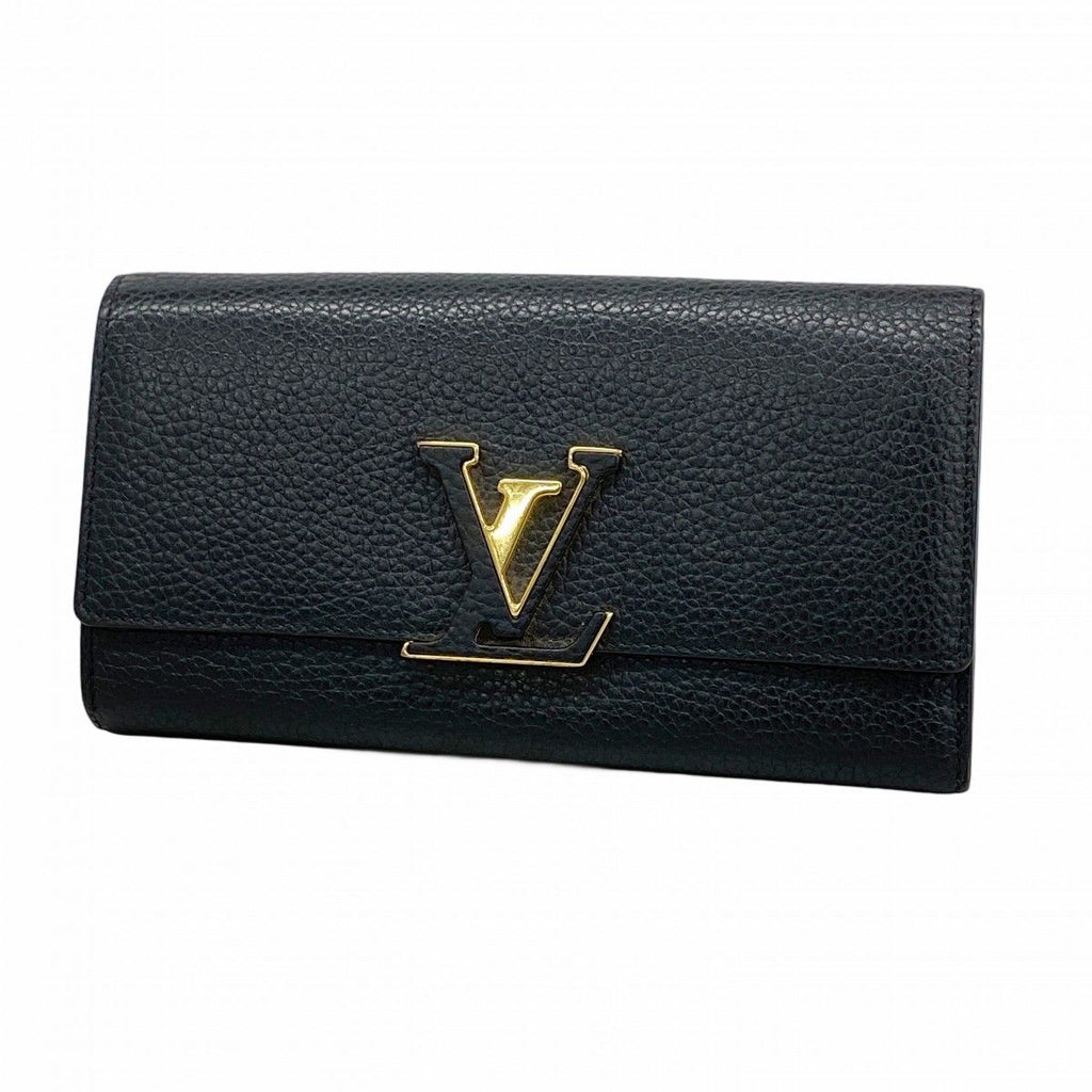 Louis Vuitton Wallet Taurillon Portefeuille Capucines Noir