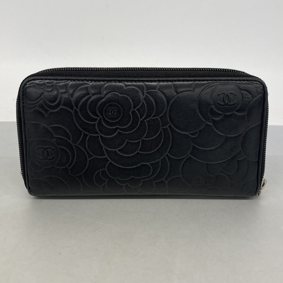 Chanel Wallet Camellia Lambskin Black Silver — view 8