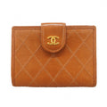 Chanel Wallet Bicolor Lambskin Brown Gold
