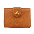 Chanel Wallet Bicolor Lambskin Brown Gold