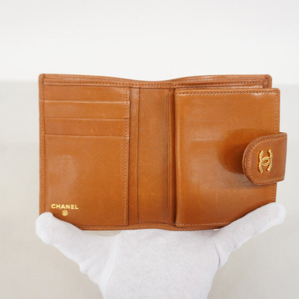 Chanel Wallet Bicolor Lambskin Brown Gold — view 3