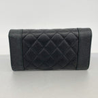 Chanel Wallet Mademoiselle Caviar Leather Black Champagne Gold — view 9