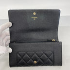 Chanel Wallet Mademoiselle Caviar Leather Black Champagne Gold — view 8