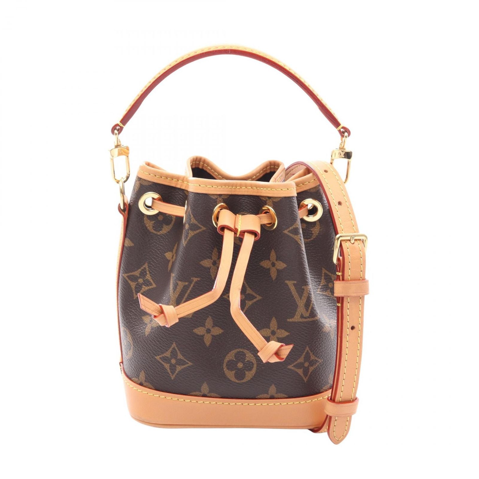 Louis Vuitton Handbag Nano Noe Monogram 2-Way Canvas Leather