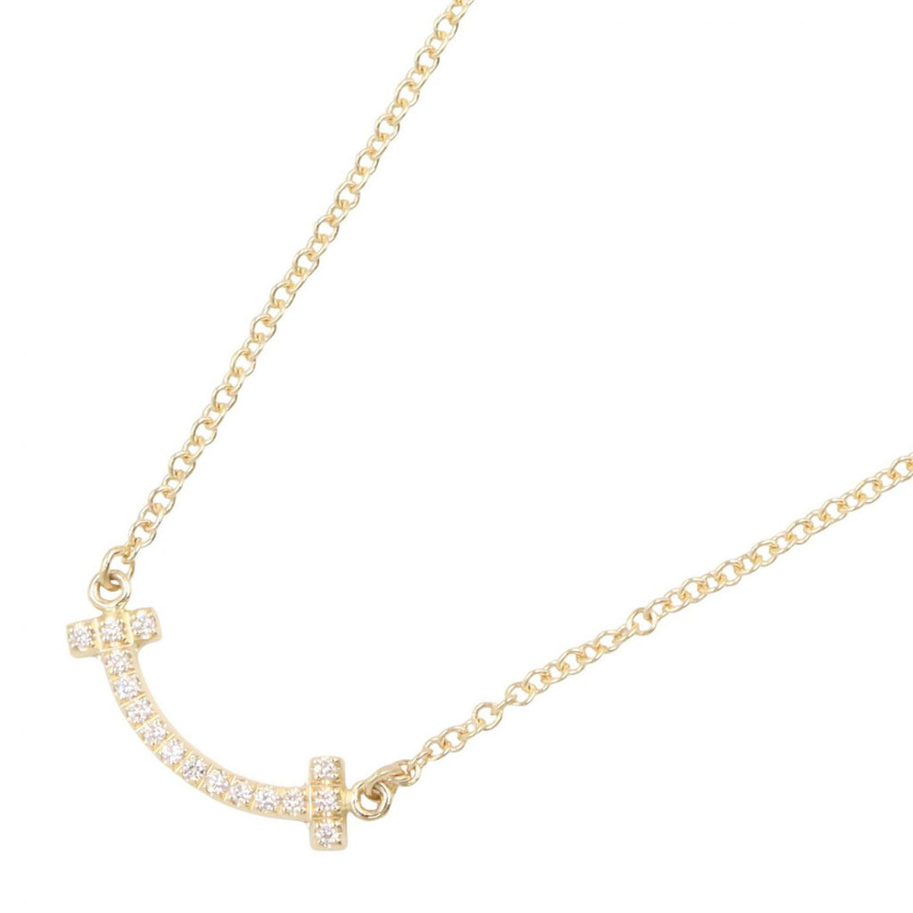 Tiffany & Co Necklace T Smile Mini Diamond 40 45.5 cm 18k