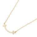 Tiffany & Co Necklace T Smile Mini Diamond 40 45.5 cm 18k
