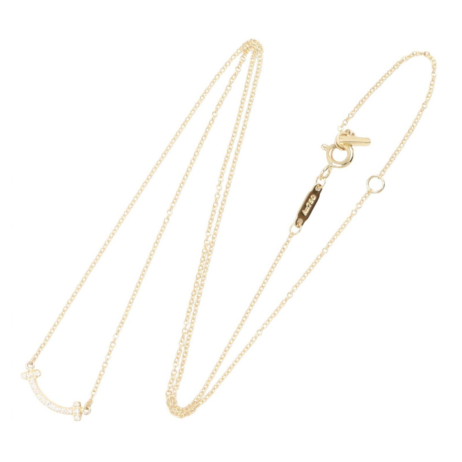 Tiffany & Co Necklace T Smile Mini Diamond 40 45.5 cm 18k — view 2