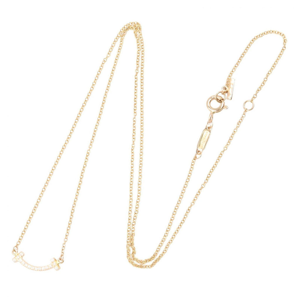 Tiffany & Co Necklace T Smile Mini Diamond 40.5 45.5 cm 18k Pink Gold — view 2