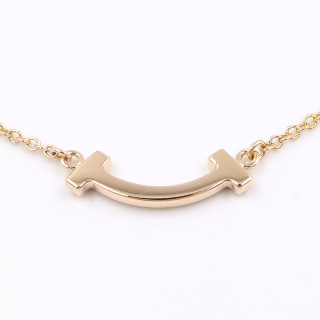 Tiffany & Co Necklace T Smile Mini Diamond 40.5 45.5 cm 18k Pink Gold — view 5