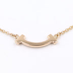 Tiffany & Co Necklace T Smile Mini Diamond 40.5 45.5 cm 18k Pink Gold — view 5