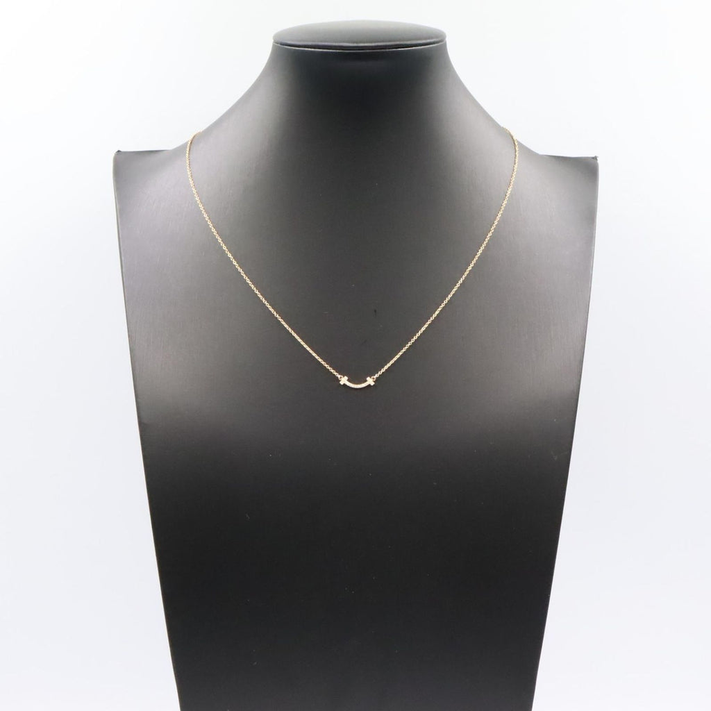 Tiffany & Co Necklace T Smile Mini Diamond 40.5 45.5 cm 18k Pink Gold — view 7