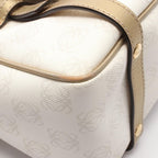 Loewe Handbag Pockets White Gold Canvas Leather Repeat Anagram — view 5