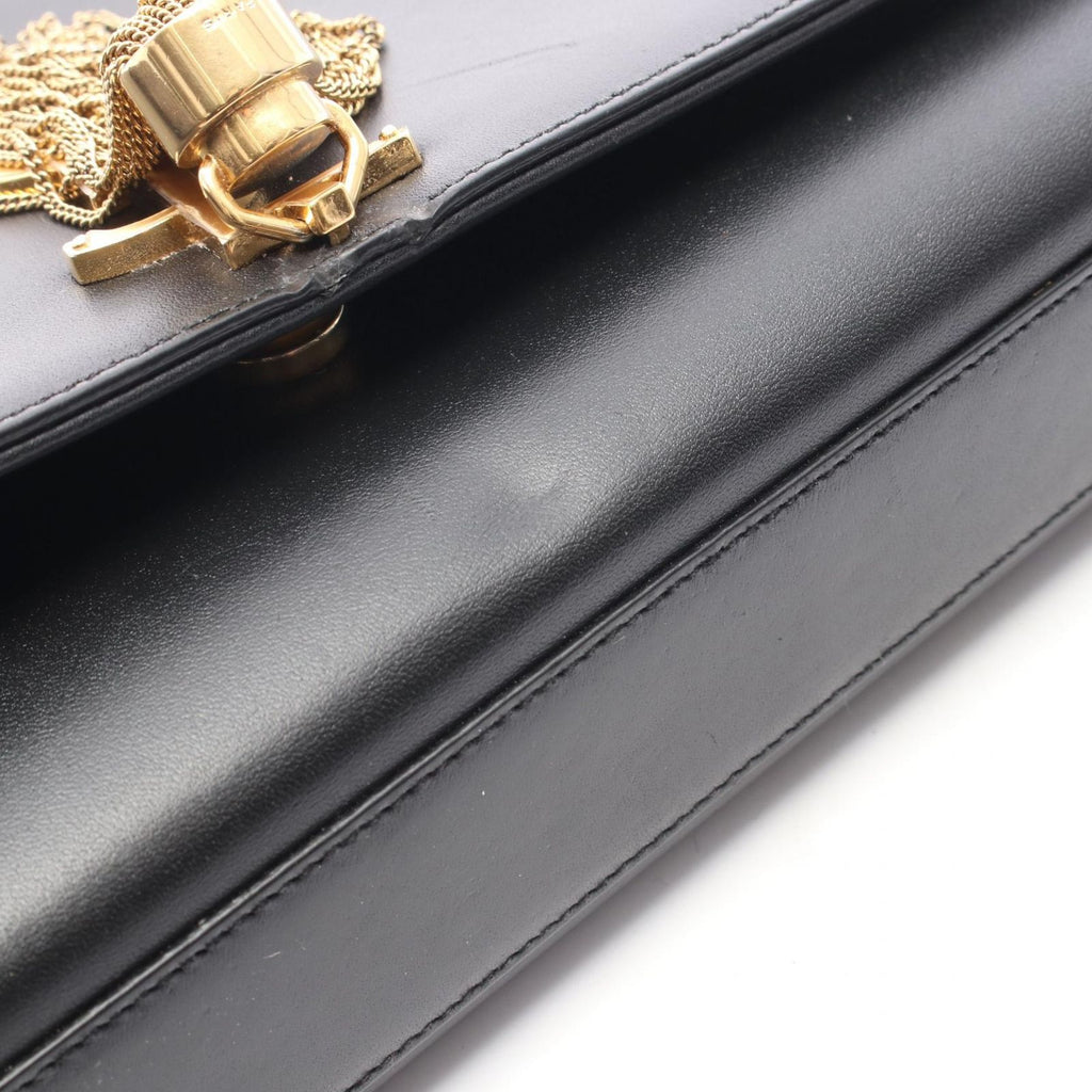Saint Laurent Paris Shoulder Bag Kate Monogram Black Leather Tassel — view 5