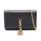Saint Laurent Paris Shoulder Bag Kate Monogram Black Leather Tassel