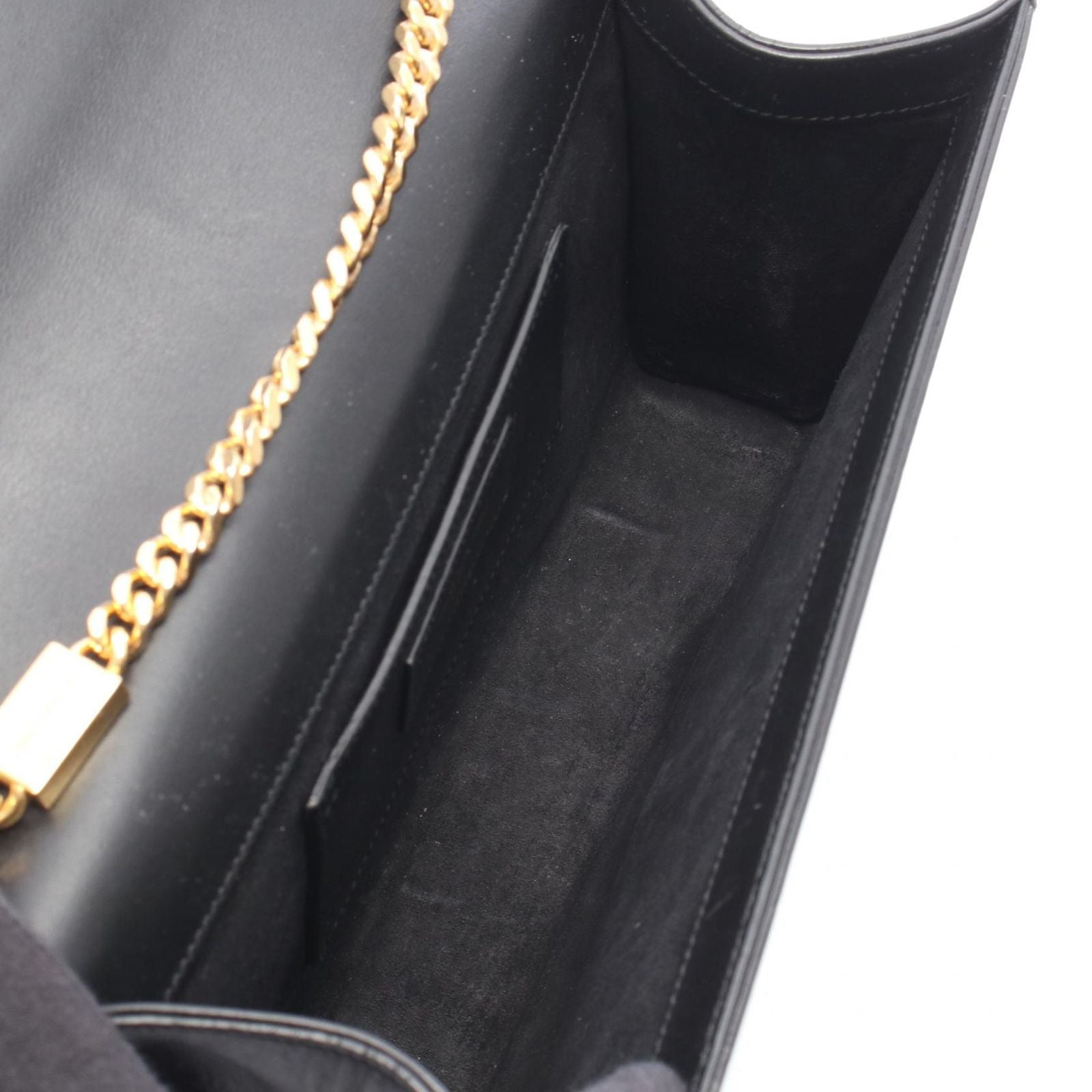 Saint Laurent Paris Shoulder Bag Kate Monogram Black Leather Tassel — view 3