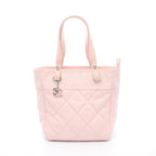 Chanel Tote Paris Biarritz PM Pink Canvas Leather PM