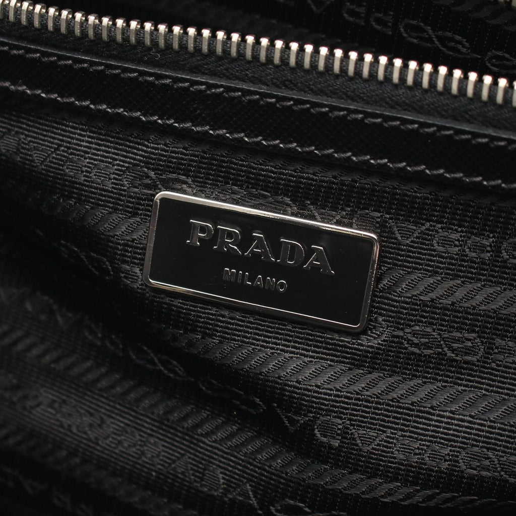 Prada Tote Skull Studs 2-Way Black Nylon Saffiano Leather Shoulder — view 4