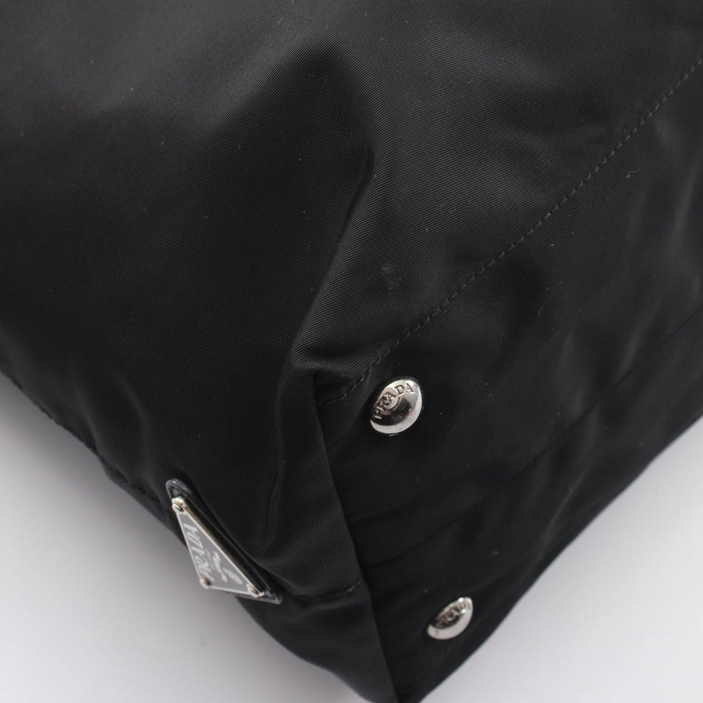 Prada Tote Skull Studs 2-Way Black Nylon Saffiano Leather Shoulder — view 7