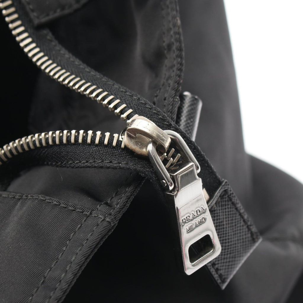 Prada Tote Skull Studs 2-Way Black Nylon Saffiano Leather Shoulder — view 8