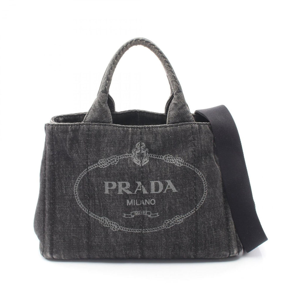 Prada Tote Canapa 2-Way Black Denim