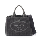 Prada Tote Canapa 2-Way Black Denim