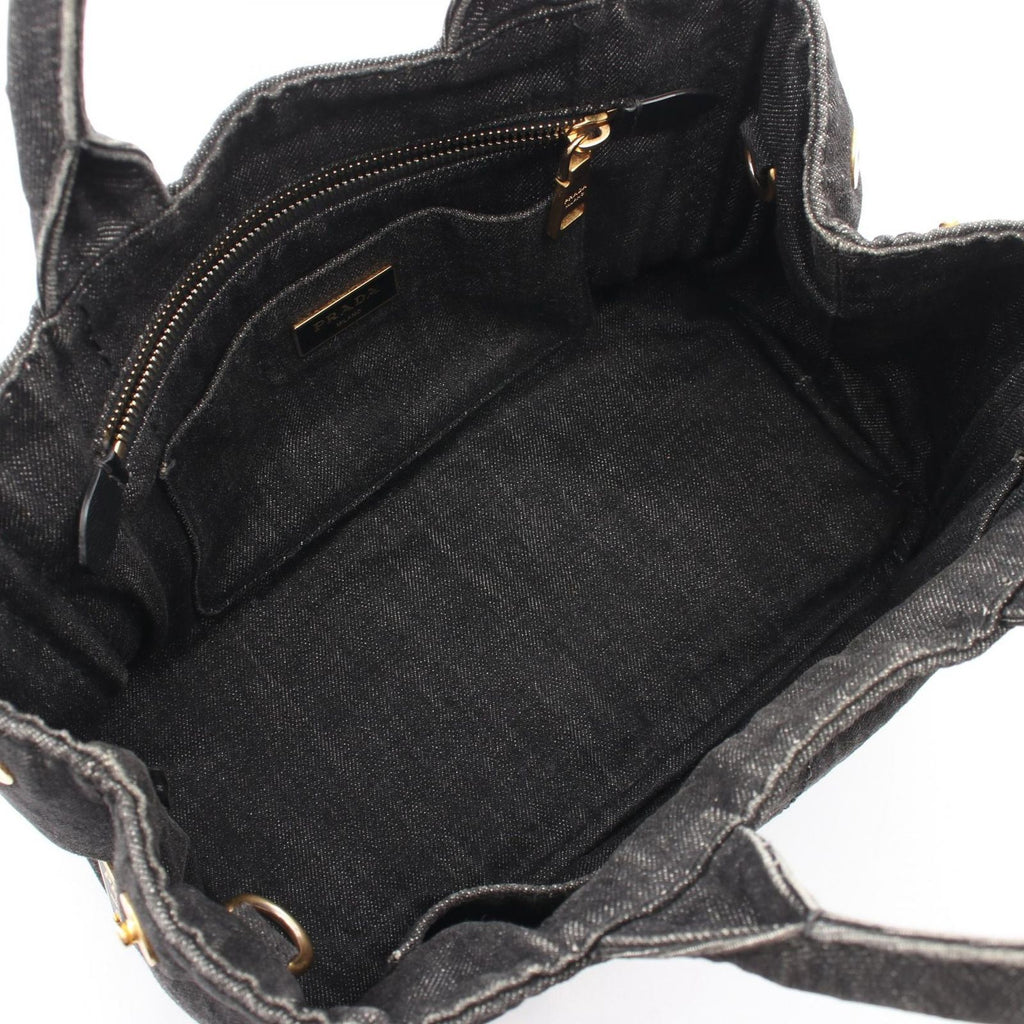 Prada Tote Canapa 2-Way Black Denim — view 3