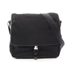 Prada Shoulder Bag Black Nylon Saffiano Leather