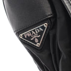 Prada Shoulder Bag Black Nylon Saffiano Leather — view 5