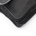 Prada Shoulder Bag Black Nylon Saffiano Leather — view 8