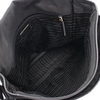 Prada Shoulder Bag Black Nylon Saffiano Leather — view 3