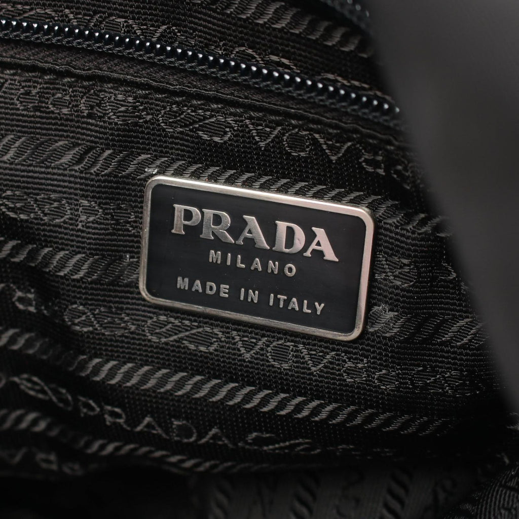 Prada Shoulder Bag Black Nylon Saffiano Leather — view 4