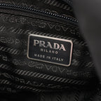 Prada Shoulder Bag Black Nylon Saffiano Leather — view 4