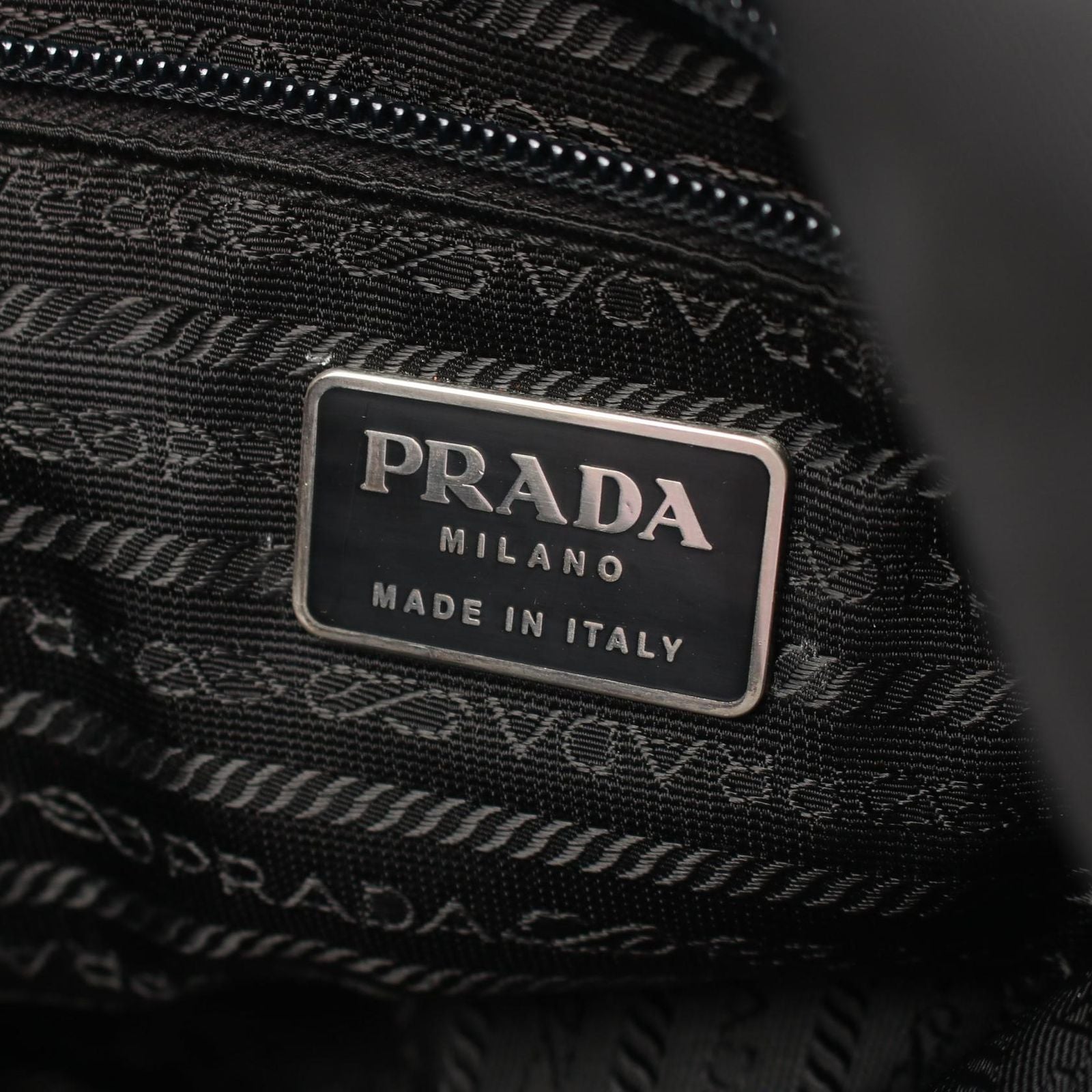 Prada Shoulder Bag Black Nylon Saffiano Leather — view 4