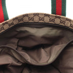 Gucci Tote Webbing Line Mother's Brown Canvas Leather Sherry — view 8