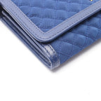 Prada Shoulder Bag Quilted Blue Nylon Leather Wallet — view 5