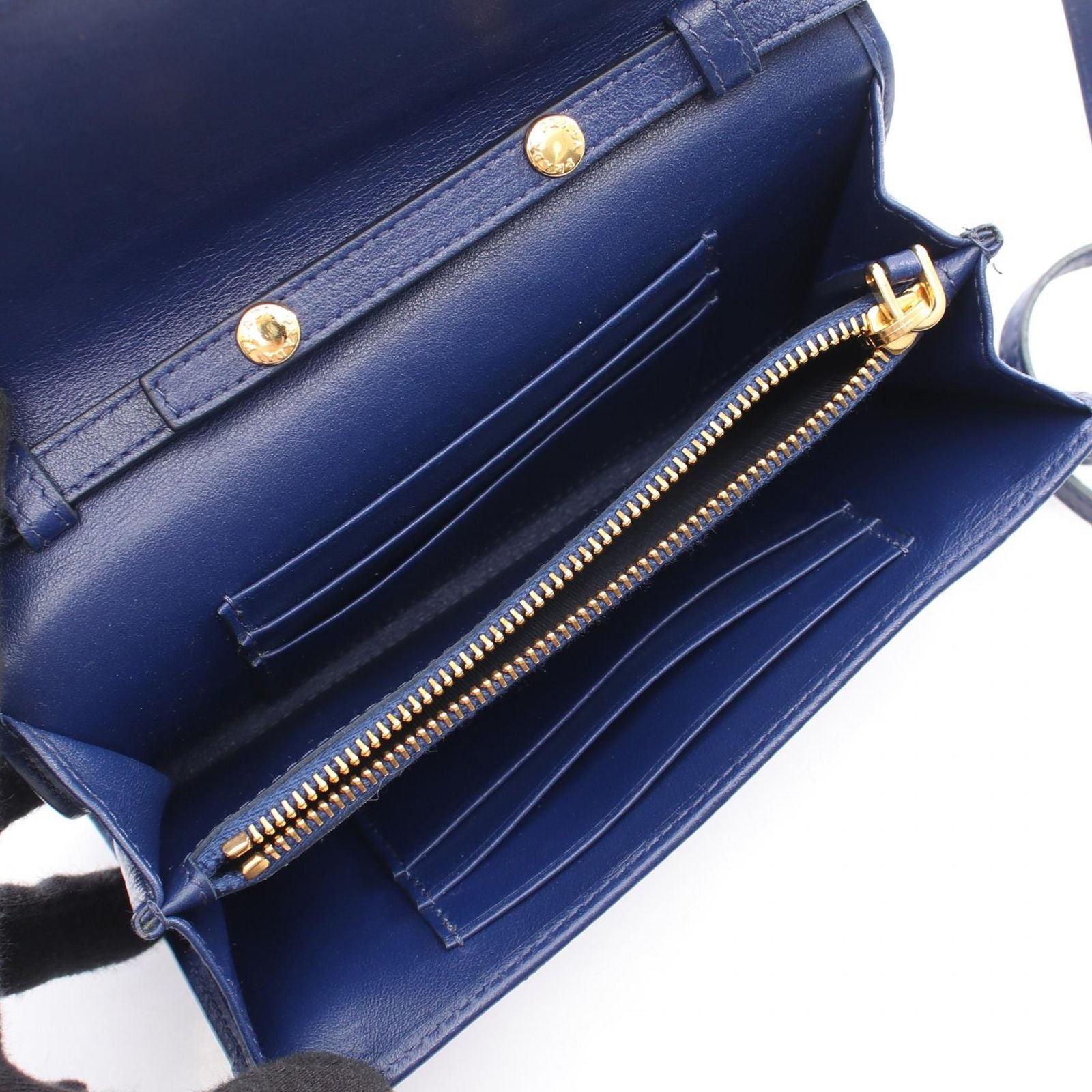 Prada Shoulder Bag Quilted Blue Nylon Leather Wallet — view 3