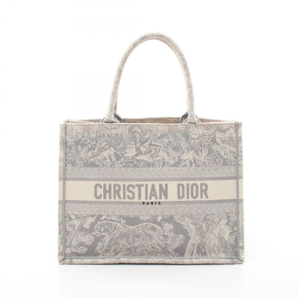 Dior Tote Book Toile de Jouy Gray White Canvas